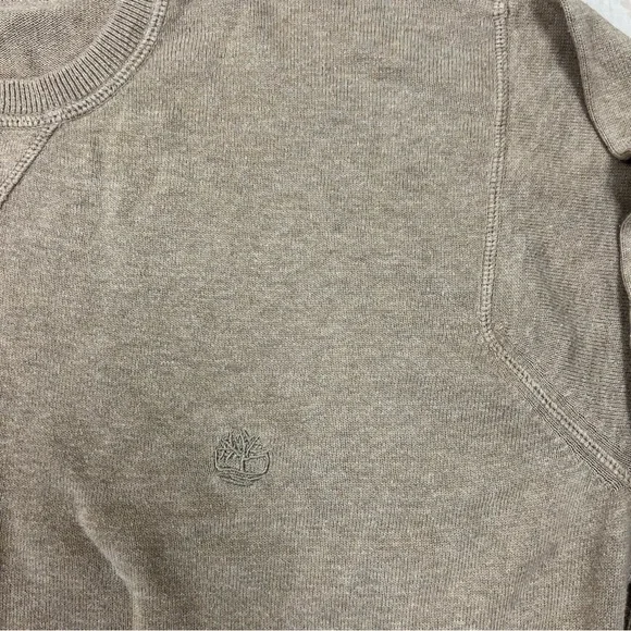 Timberland Men’s Tan Crewneck Sweatshirt Embroidered Logo Cotton Size XL - Picture 2 of 5